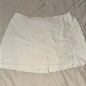 Abercrombie & Fitch Linen Cream Mini Skirt